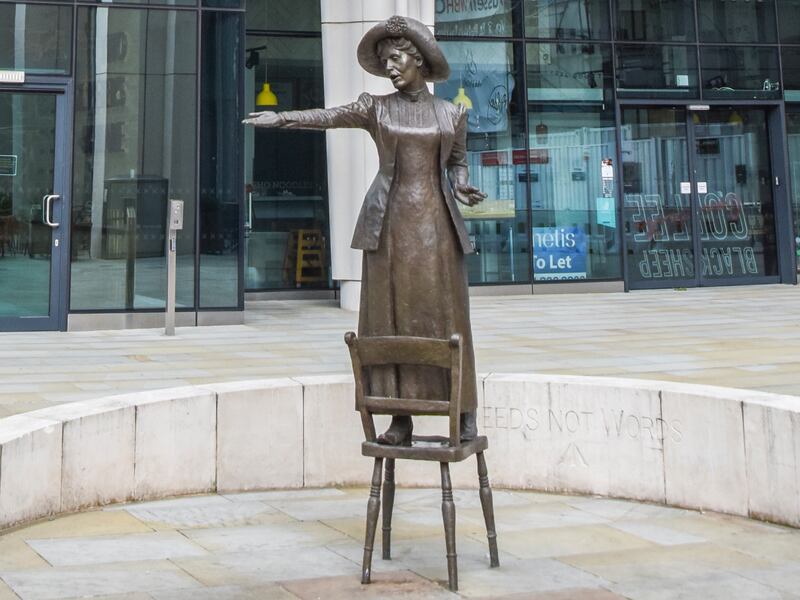 The Emmeline Pankhurst statue in central Manchester.