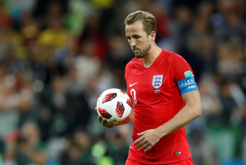 Soccer Football - World Cup - Round of 16 - Colombia vs England - Spartak Stadium, Moscow, Russia - July 3, 2018  England's Harry Kane walks up to take his penalty during the shootout  REUTERS/Carl Recine