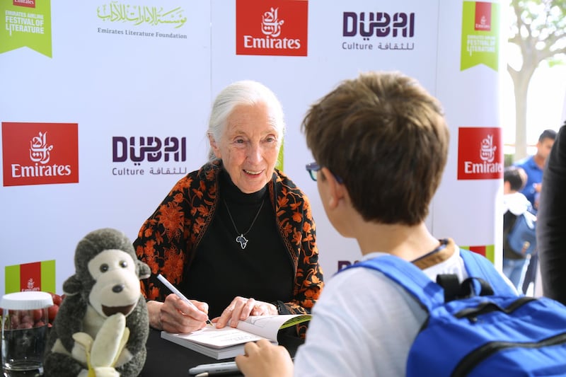 Goodall's fans are often young and eager to learn how to help animals. Courtesy Emirates Airline Festival of Literature