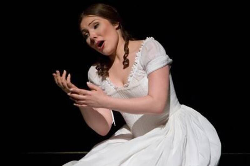 A handout photo showing Ekaterina Siurina performing as Amina at "La Sonnambula" opera, Michigan Opera Theatre (Photo by John Grigaitis) 