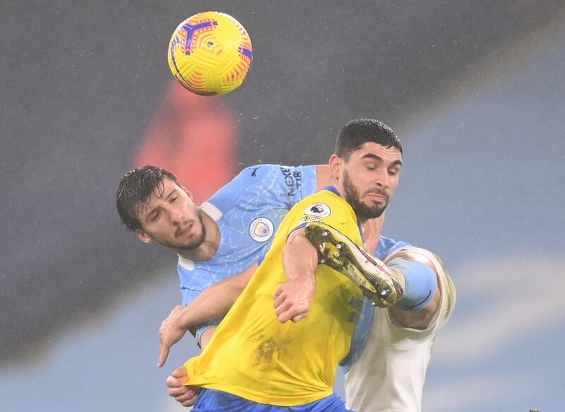 Ruben Dias 8 – Dias has formed a sensational partnership with Stones and the duo were at their best when Brighton applied pressure in the second half. Won most of his duels and made several key interceptions. EPA