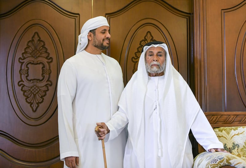 Abu Dhabi, United Arab Emirates - Father and son, Mohamed Buti Al Mazrouei, and Buti Al Mazrouei, at their home in Al Ain. Khushnum Bhandari for The National