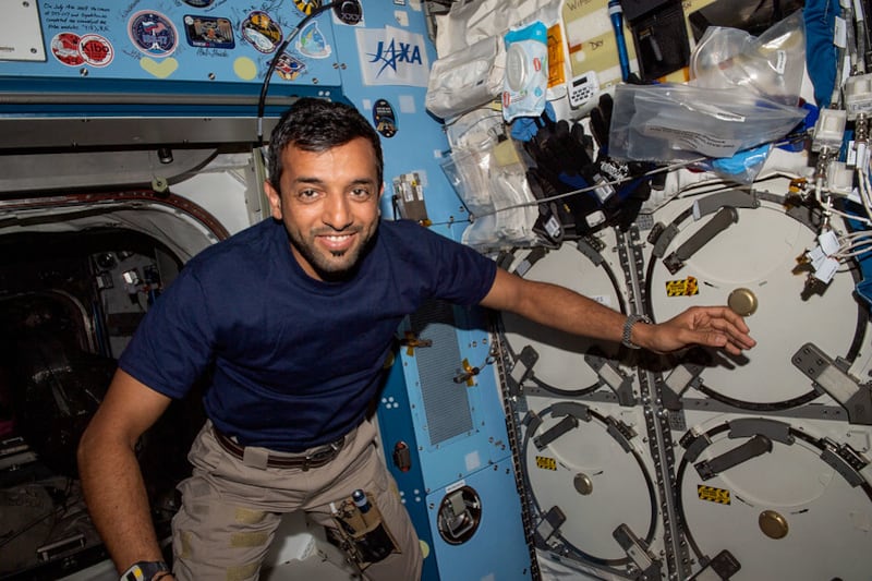 Dr Al Neyadi on March 4, a day after arriving on the ISS. Photo: MBRSC 
