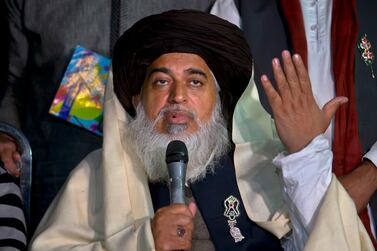 Pakistan has charged Khadim Hussain Rizvi, head of the Tehreek-e-Labbaik Party, with terrorism. AP Photo