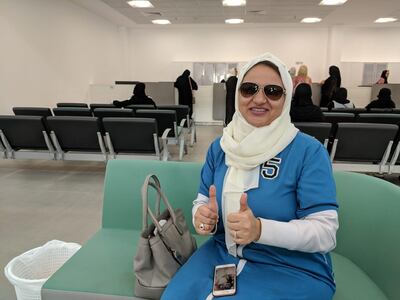 Abrar Nooh awaits at the Jeddah Advanced Driving School awaits to complete the last six hours of her training to receive her licence on June 24 2018. Naser Alwasmi for The National