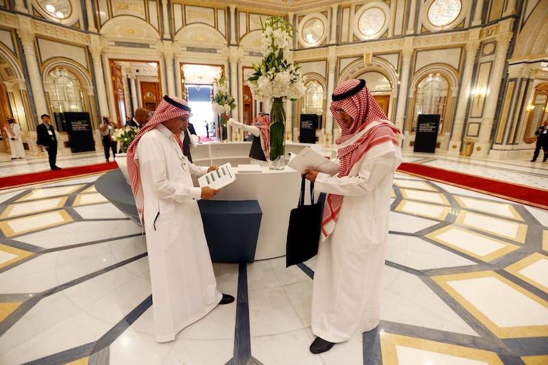 Participants attend the investment conference in Riyadh. Reuters