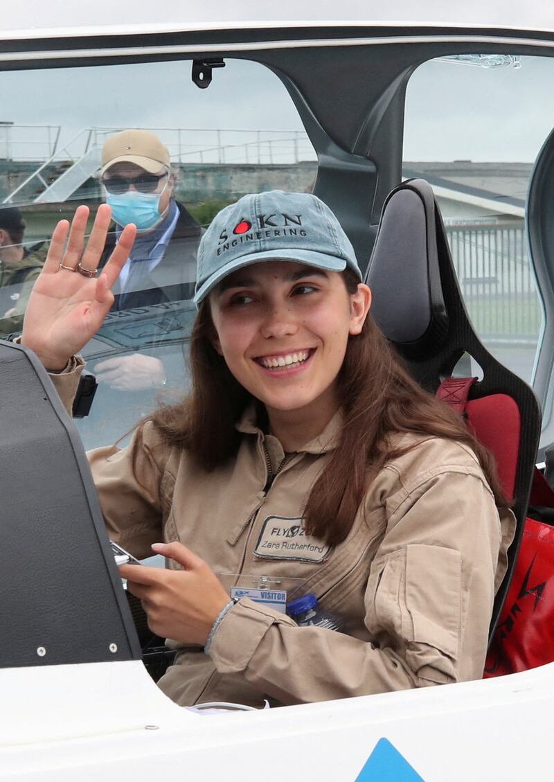 Ms Rutherford is flying a Shark UL, a two-seat high-performance ultralight aircraft that can reach speeds of up to 300kph. Reuters