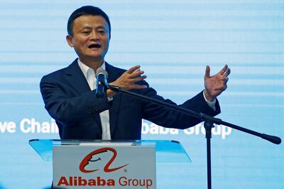 FILE PHOTO: Jack Ma, founder of Chinese e-commerce giant Alibaba, speaks during the launch of Alibaba's office in Kuala Lumpur, Malaysia June 18, 2018. REUTERS/Lai Seng Sin/File Photo