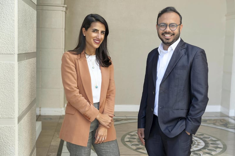 DUBAI, UNITED ARAB EMIRATES. 27 NOVEMBER 2018. LtoR: Dalal Alrayes and Saurabh Shah, Co-Founders of the start-up named Spare. (Photo: Antonie Robertson/The National) Journalist: Alkesh Sharma. Section: Business.