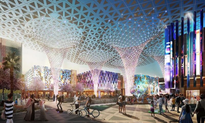 Above, an artist rendition of the Dubai Expo 2020 venue. Courtesy Expo 2020