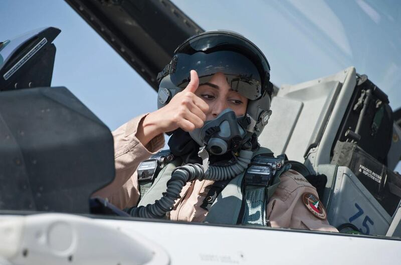 Major Mariam Al Mansouri, who led the UAE mission to bomb ISIL positions in Iraq, is one of several high-flying women in the UAE. Wam