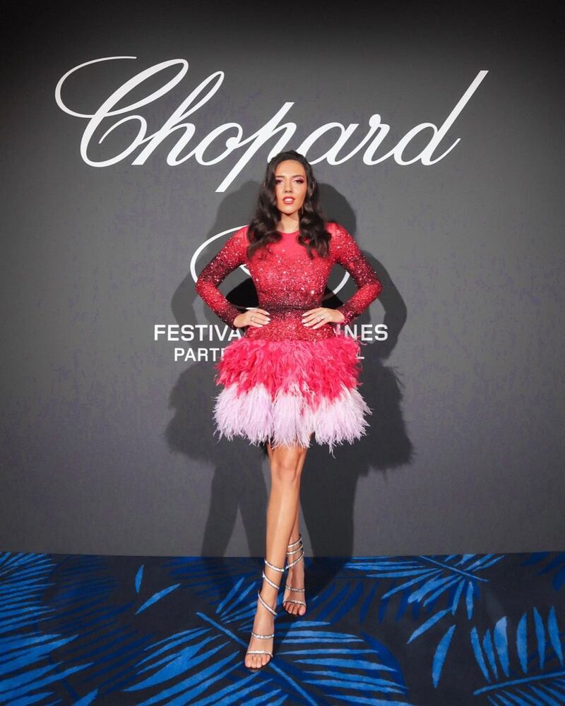 Dubai entrepreneur Hadia Ghaleb wears pink Georges Hobeika to attend a Chopard event on May 20. Photo: Georges Hobeika