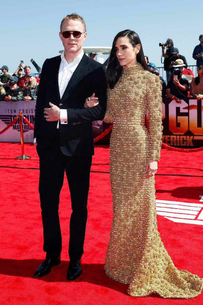 Paul Bettany and Jennifer Connelly at the world premiere of 'Top Gun: Maverick'. EPA