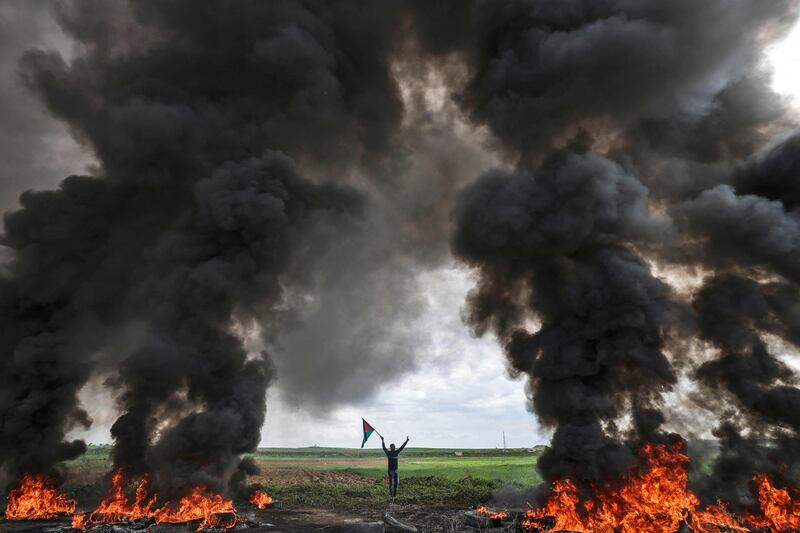 Palestinian youths protest a day after a deadly Israeli army raid in the occupied West Bank. AFP