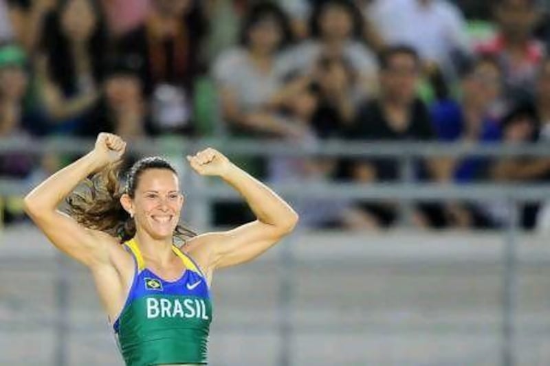 Brazil’s Fabiana Murer won gold in the pole vault event at the World Championships in Daegu last summer.