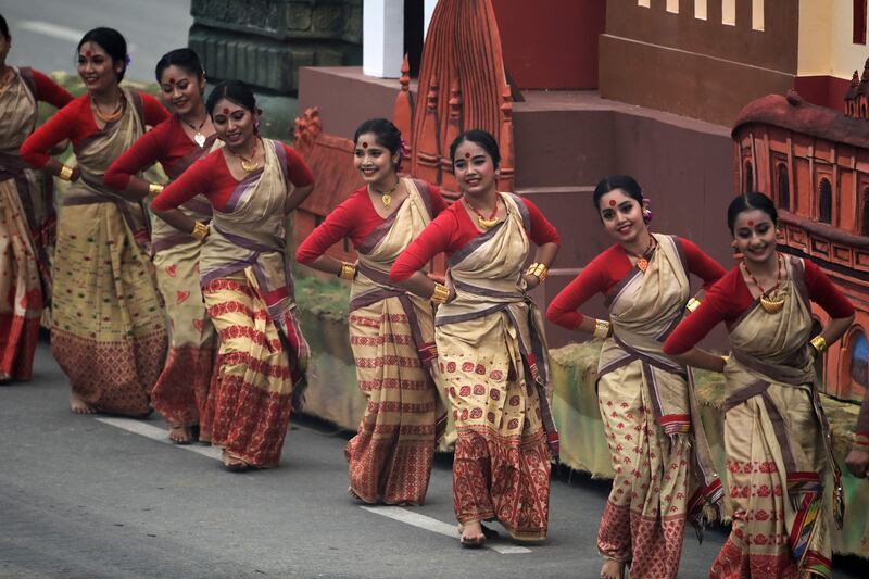 A tableau at the Kartavya Path, an avenue in Delhi. AFP