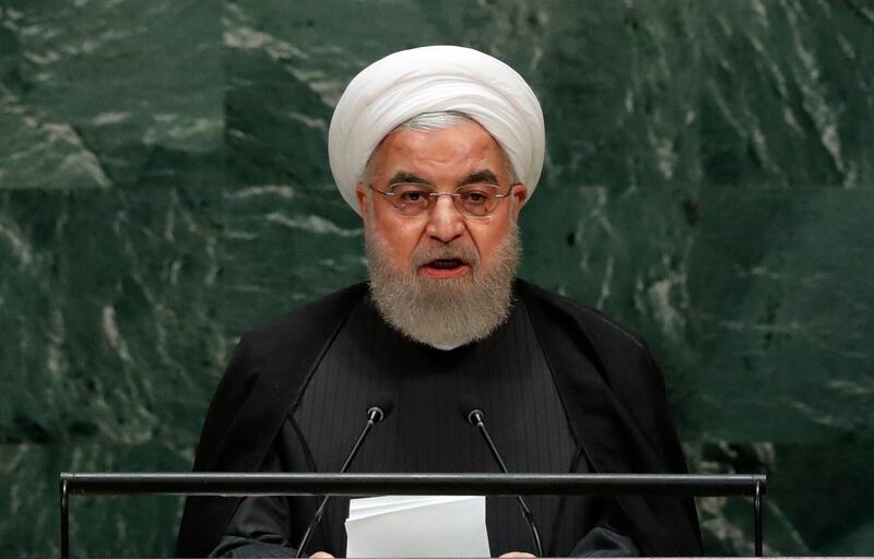 Iran's President Hassan Rouhani addresses the 74th session of the United Nations General Assembly at U.N. headquarters in New York City, New York, U.S., September 25, 2019. REUTERS/Lucas Jackson