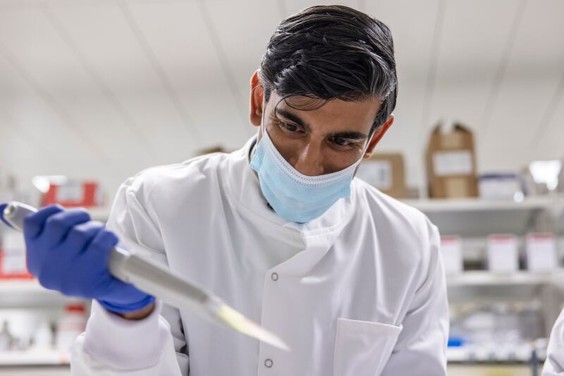 Mr Sunak on a visit to the Imperial Clinic Research Facility at Hammersmith Hospital, London, in November 2020. Getty Images