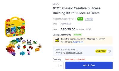 Pick up discounted toys, including Lego blocks. Photo: Noon.com