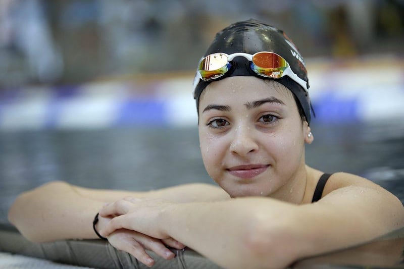 Swimming and Olympic hopeful Yusra Mardini of Syria shown in November 2015 at a training session in Berlin. Michael Sohn / AP  