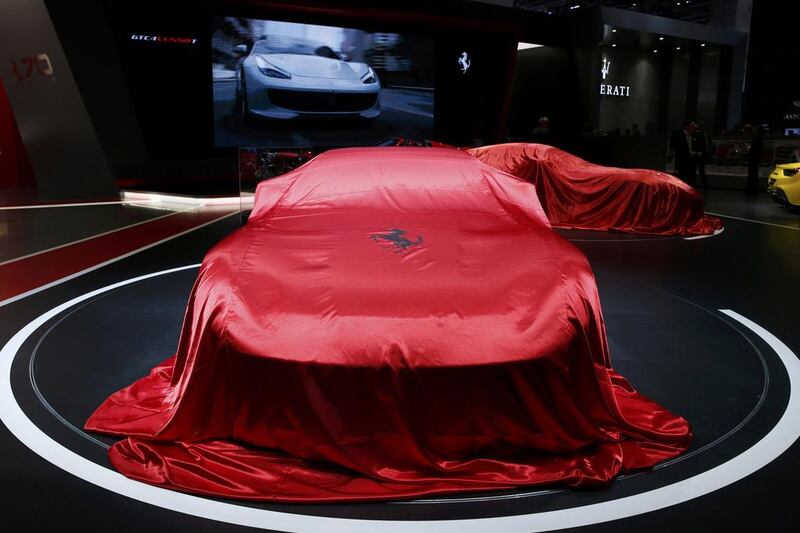 The covers will come off the new Ferrari 812 Superfast at the 87th International Motor Show at Palexpo in Geneva, Switzerland this week. Denis Balibouse / Reuters