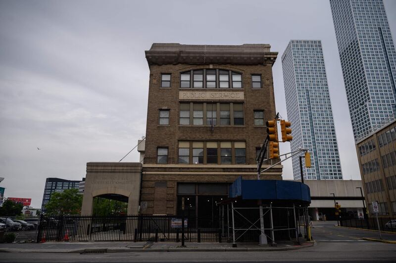 This photo taken on June 2, 2021 shows a general view of the Pathside building in Jersey City, slated to be developed by French contemporary art museum Centre Pompidou for a Jersey City extension in 2024. France's Centre Pompidou has forged a partnership with Jersey City, located across from New York City, to open an exhibition center and creative space in 2024, the city and the museum announced on June 4, 2021. This will be the fifth major partnership for the Center, the first on the American continent, which has already lent its name to museums in Metz, Malaga, Shanghai and Brussels. / AFP / Ed JONES
