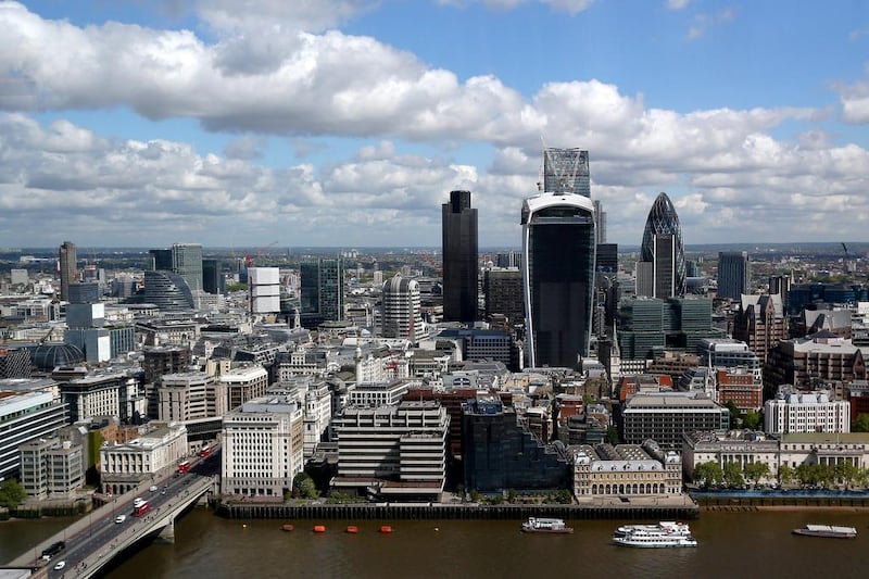 A view over the City of London from the reception of the Shangri-La Hotel. Dan Kitwood / Getty Images