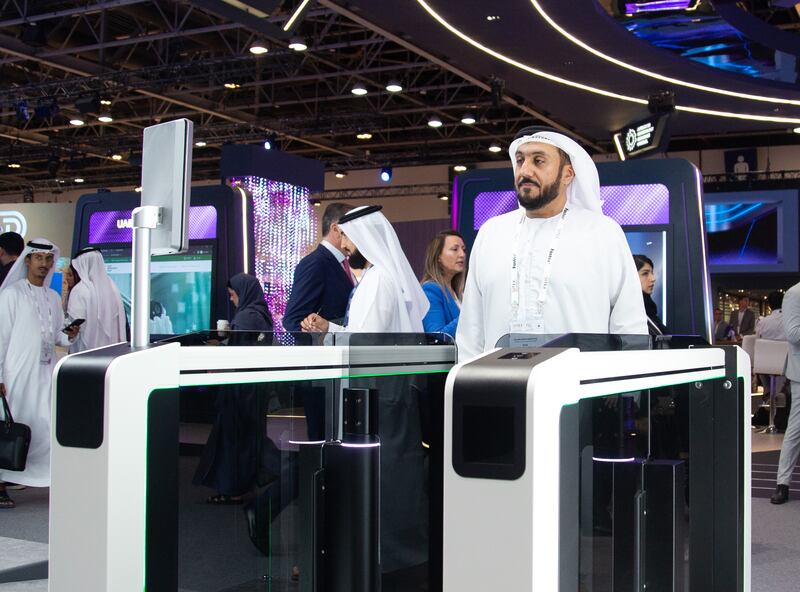A face scanner at the Road and Transport Authority stand at Gitex