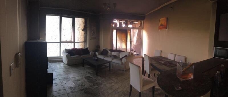 The inside of Tayyba Qureshi's apartment following the fire at the Torch tower on Friday morning. Courtesy Tayyba Qureshi