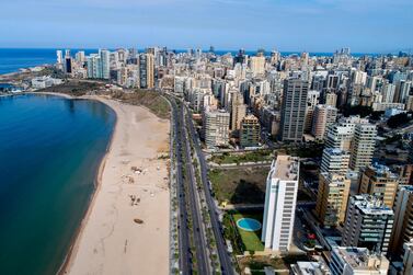 Empty roads along Beirut's Ramlet Al Bayda seafront after Lebanon imposed a lockdown from November 14-30 to contain coronavirus infections. EPA