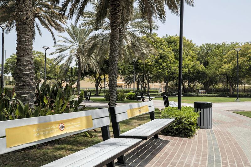 DUBAI, UNITED ARAB EMIRATES. 03 AUGUST 2020. Public parks are open and allows use of facilities now in Dubai. (Photo: Antonie Robertson/The National) Journalist: None. Section: National.