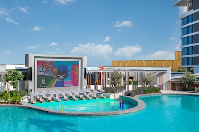The dive-in movie theatre at the hotel plays endless cartoons and film clips and is a favourite with little ones. Photo: Hilton