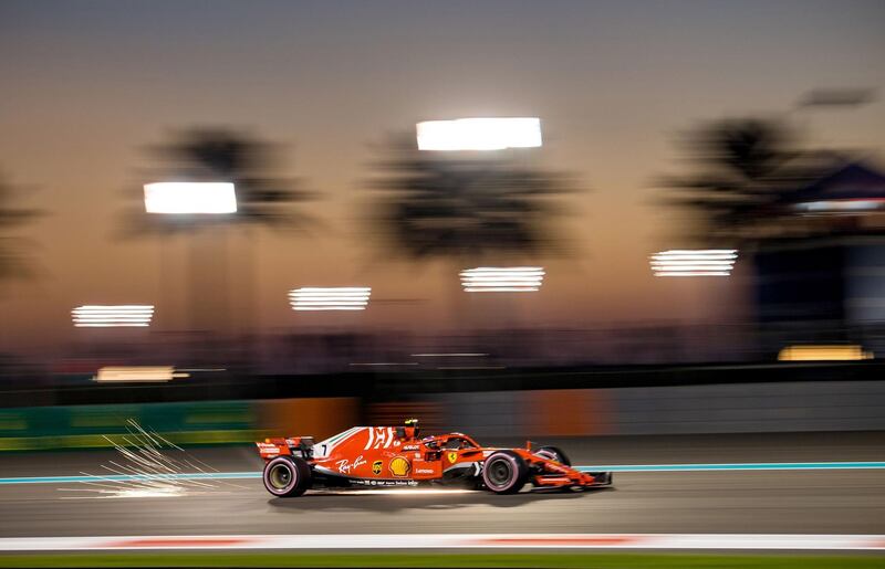 Ferrari's Finnish driver Kimi Raikkonen races under floodlights.  AFP