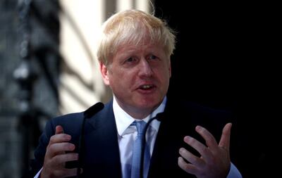 FILE PHOTO: Britain's Prime Minister Boris Johnson delivers a speech outside Downing Street in London, Britain July 24, 2019. REUTERS/Hannah McKay/File Picture