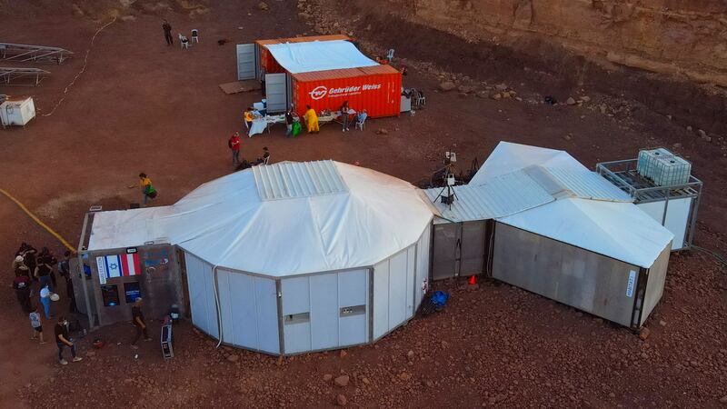 The "habitat" where astronauts from Europe and Israel are taking part in the AMADEE-20 Mars simulation. AFP