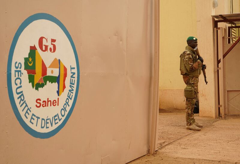 A Malian soldier, assigned to work with the G5 Sahel anti-extremist alliance, on duty in the town of Sevare. AFP