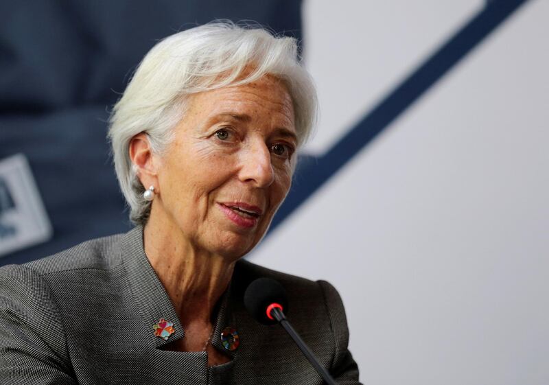 Christine Lagarde, Managing Director of the International Monetary Fund (IMF), speaks during a news conference in Asuncion, Paraguay March 14, 2018. REUTERS/Jorge Adorno