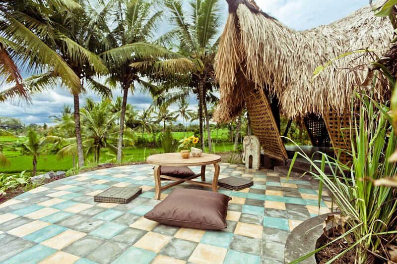 3: A bamboo eco-cottage in Ubud, Bali, which is located smack bang in the region's famed rice fields (complete with a mosquito net).