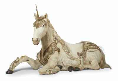 Lot 15: The Aynhoe unicorn. Courtesy Dreweatts