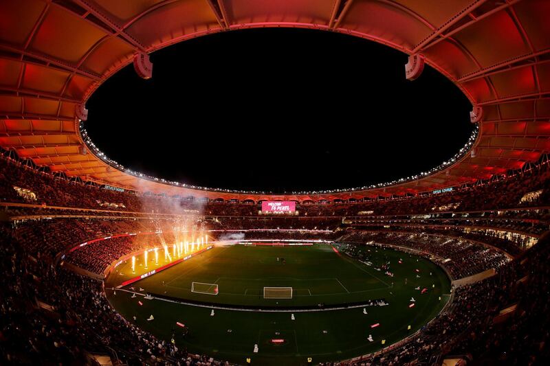 The view at the Optus Stadium in Perth before kick-off. Getty