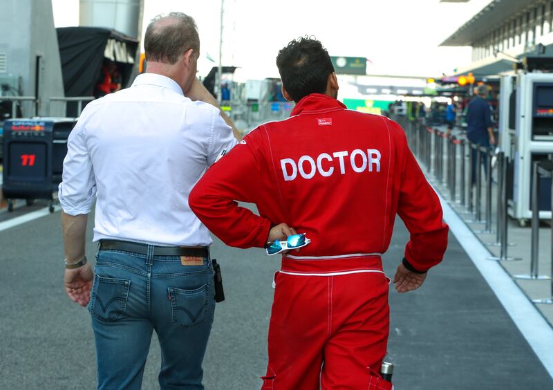 Staff at the circuit. Victor Besa / The National