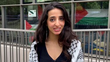 Palestinian student Farah, who is part of the occupation by pro-Palestinian protesters of the London School of Economics.