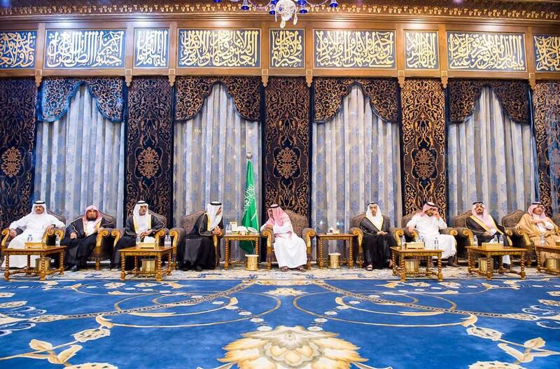 Sheikh Nahyan bin Mubarak, Minister of State for Tolerance, Sheikh Saif bin Zayed, and Sheikh Abdullah bin Zayed, Minister for Foreign Affairs and International Co-operation, visit Prince Muqrin of Saudi Arabia in the Kingdom on Wednesday to offer condolences on the death of his son, Prince Mansour bin Muqrin. Wam