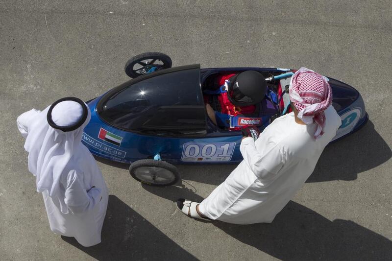 More than 100 people attended Al Forsan International Sports Resort over the two days to meet the teams and find out about the cars, the building process and its challenges.

Mona Al-Marzooqi / The National