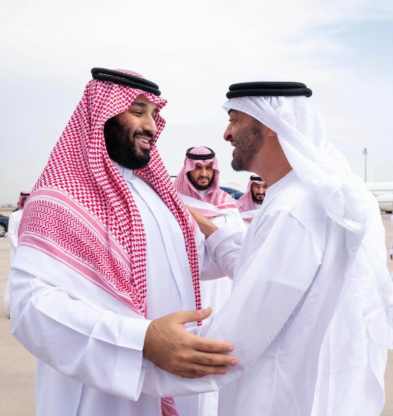 Mohamed bin Zayed departs Jeddah after a visit to Saudi Arabia, and is seen off at the airport by the Saudi Crown Prince. Twitter