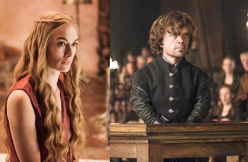 Lannister bragging rights are at stake as the cunning dwarf Tyrion (Peter Dinklage, right) and his malevolent sister Cersei (Lena Headey) both hope for Emmys in their respective Supporting Actor and Actress Drama nominations for Game of Thrones. Courtesy OSN