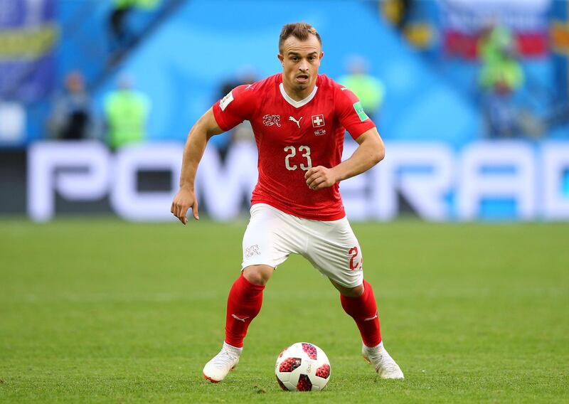 SAINT PETERSBURG, RUSSIA - JULY 03:  Xherdan Shaqiri of Switzerland during the 2018 FIFA World Cup Russia Round of 16 match between Sweden and Switzerland at Saint Petersburg Stadium on July 3, 2018 in Saint Petersburg, Russia.  (Photo by Alex Livesey/Getty Images)