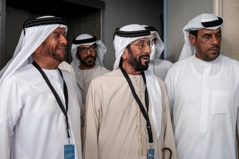 Sheikh Suroor bin Mohamed and Sheikh Tahnoon bin Mohamed, Ruler's Representative in Al Ain Region, attend the race. Photo: Mohamed Al Hammadi / UAE Presidential Court