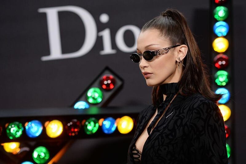 PARIS, FRANCE - JANUARY 20:  Bella Hadid attends  Dior Homme Menswear Fall/Winter 2018-2019 show as part of Paris Fashion Week at Grand Palais on January 20, 2018 in Paris, France.  (Photo by Francois Durand/Getty Images for Dior Homme)