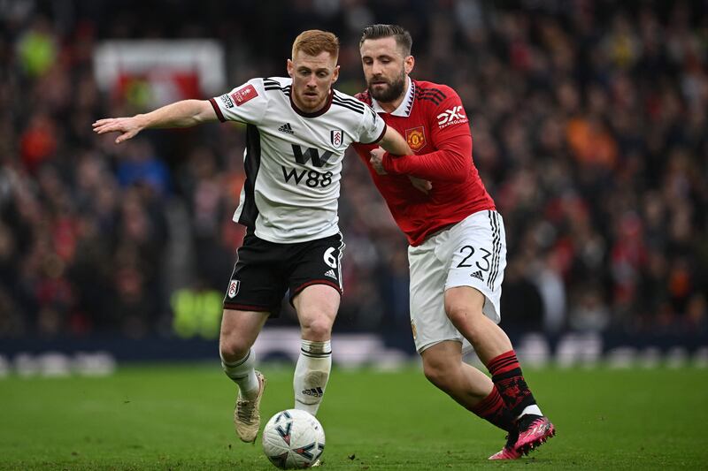 Luke Shaw 7 - Beaten by Reed as Fulham attacked again on 25. Set up Sabitzer for the second with a cross and much better in the second when he always looked to get forward.

AFP
